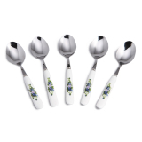 Bộ 5 muỗng inox cán sứ mfa s06-5-10 19cm-10