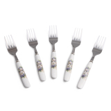 Bộ 5 nĩa inox cán sứ mfa s05-5-62 20cm-62