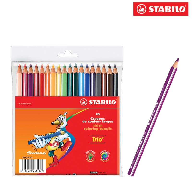 Mua Bộ 5 vỉ bút chì màu STABILO Trio Thick (loại 18 cây)