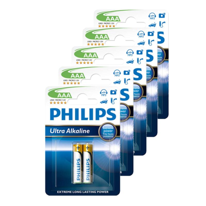 Bảng giá Bộ 5 vỉ Pin Philips Ultra Alkaline AAA ( Xanh lam )
