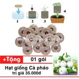 Bộ 50 viên nén ươm hạt  (Viên nén xơ dừa) + Tặng hạt giống Cà pháo MV