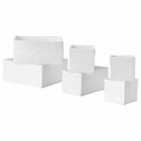 Bộ 6 hộp vải đựng đồ trắng ikea skubb6