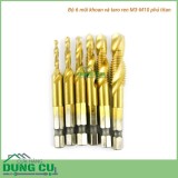 Bộ 6 mũi khoan và taro ren trong M3-M10 thép HSS phủ titanium