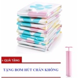 Bộ 6 Túi đựng chăn màn, quần áo gấp gọn gàng hút chân không + Tặng kèm 1 bơm hút chân không