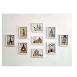 Bộ 9 khung hình treo tường composit tường hẹp 90x45cm (Trắng) BH 3 tháng