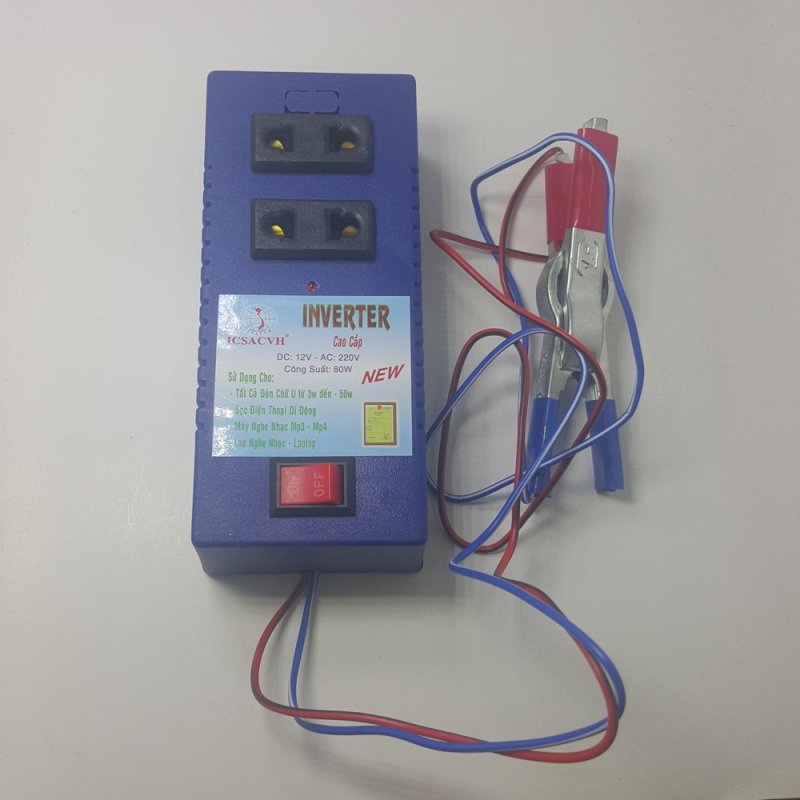 Bảng giá Mua Bộ đảo điện 12v ra 220v công suất 80w (Xanh)