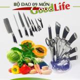 Bộ dao nấu ăn 9 món GoodLife cao cấp + Tặng ống đựng xoay 360 độ