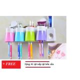Bộ dụng cụ nhả kem đánh răng tặng kèm 4 cốc