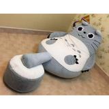 Bộ Ghế Hạt Xốp Hình Thú 2 trong 1 Totoro xám 3 món 90x130cm