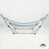 Bộ Khung Võng Xếp Thái Sơn Ống Tròn - Đầu Cong Relax (Chất Liệu Inox) + Võng Lưới Xám