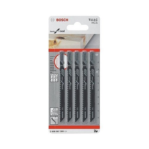 Bộ lưỡi cưa gỗ 5 cây Bosch T111C (Bạc)