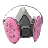 Bộ Mặt Nạ 3M 6200 Và Phin Lọc 3M 2097 Phòng Độc, Chống Khói Đám Cháy Cho Gia đình, quán karaoke, Chung Cư toà Nhà ( Xám Hồng )