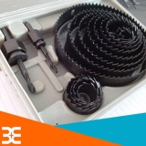 Bộ Khoét Lỗ Tròn, Tạo Lỗ Loa 15 Chi Tiết (Khoét Gỗ) - Đen