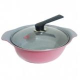 Bộ nồi 24cm ceramic Ilo vân đá màu hồng Korea