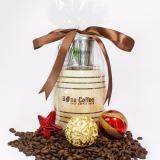 Bộ quà tặng trống gỗ + phin inox + cà phê rang xay Bona Coffee Green Blend