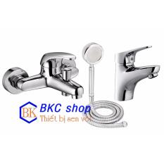 Bộ vòi sen nóng lạnh sanji csn08 + vòi lavabo nóng lạnh ln06 sanji