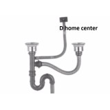 Bộ xi phông thoát nước dành cho chậu rửa chén 2 hố- inox 304