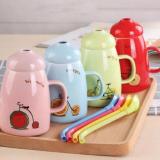 Cốc uống nước có ống hút kiêm thìa tiện dụng