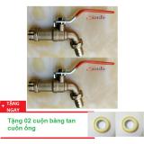Combo 2 chiếc vòi gạt Sunzin thân đồng ren ngoài 1/2", tặng thêm 02 cuộn băng tan