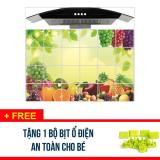 COMBO 2 Miếng dán trang trí tường nhà bếp, nhà vệ sinh kích thước 60x90cm - Tặng 1 bộ 8 đầu bịt ổ điện an toàn cho bé - SDX247