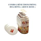 Combo 3 bình xịt thơm phòng aroce hoa hồng