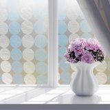 Combo 5m giấy dán kính - vòng tròn trắng xanh