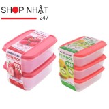 Combo Hộp nhựa đựng thực phẩm Fitin Pack nắp dẻo 300, 600ml hàng nhập khẩu Nhật Bản