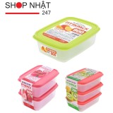 Combo Hộp nhựa đựng thực phẩm Fitin Pack nắp dẻo 300,600,900ml hàng nhập khẩu Nhật Bản