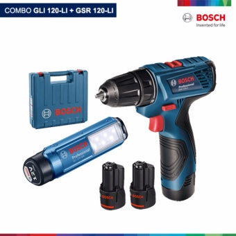 combo Máy khoan pin Bosch GSR 120-LI + đèn pin Bosch GLI 120-LI  