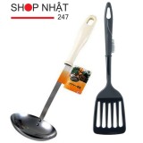 Combo Xẻng lật có rãnh và Muôi canh inox hàng nhập khẩu Nhật Bản