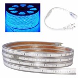 Cuộn đèn led dây 5050/220V dài 100m màu xanh dương và 1 đầu nối dây nguồn