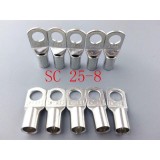 Đầu Cosse SC25-8 (15 bộ/gói) - Cốt Trần SC - Đầu cos dây điện bít trần SC25-8 - Đầu Cốt Trần SC25 lỗ 8 có áo cốt/chụp cốt