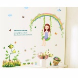 Decal dán tường cô gái chơi xích đu cho bé AY7264