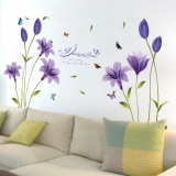 Decal dán tường hoa lily tím-sk9122b-decalflowers