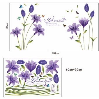 Decal Dán Tường HOA LILY TÍM April 2018 - 4 Decal dán tường HOA LILY TÍM - 4