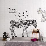 Decal dán tường nghệ thuật chú ZEBRA đáng yêu JM7326 + H00X