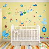 Decal trang trí dán tường giàn mới quần áo và các vật dụng tiện ích cho bé XL8226