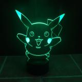 Đèn 3d trang trí vinik - pikachu - đèn led chiếu 7 màu