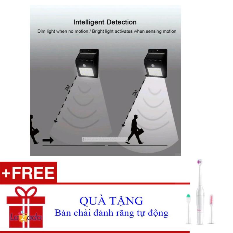 Bảng giá Đèn chống trộm năng lượng mặt trời cảm ứng hồng ngoại tự động bật tắt thông minh + Tặng bàn chải đánh răng tự động 0525