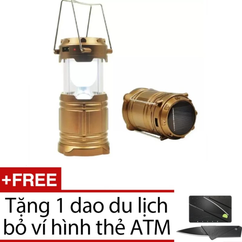 Bảng giá Đèn LED măng xông năng lượng mặt trời kiêm pin dự phòng + Tặng dao gấp hình thẻ ATM