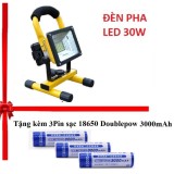 Đèn pha led đa năng siêu tiết kiệm điện 30w chống nước ip65 tặng 3pin sạc 18650 doublepow 3000mah - hàng nhập khẩu