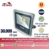 Đèn pha led siêu sáng kenno chống nước ip66 20w as trắng