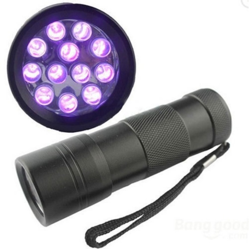 Bảng giá Mua Đèn pin cầm tay tia cực tím (UV) kiểm tra tiền Terino 12 Led (Đen)