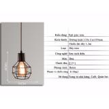 Đèn thả trần lồng sắt nghệ thuật hình Ngũ giác tròn(Đen)