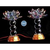 Đèn thờ pha lê 3 châu LED đổi màu