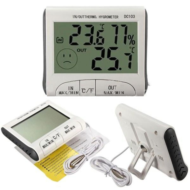 Bảng giá Mua Digital LCD Indoor Outdoor Temperature Thermometer Hygrometer Humidity Meter New - intl