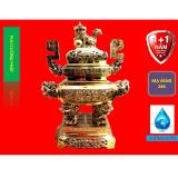 Đỉnh Lư Hương Vĩnh Tiến Vuông 4VT đồng Phú Cường Phát - Lư hương cao 58cm nặng 16.8kg - Đồ thờ phụng bằng đồng cao cấp liên doanh Đài Loan