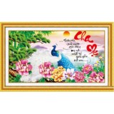 Tranh thêu chữ thập Cha mẹ DLH-88897-Ngọc Thịnh