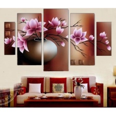 Tranh thêu chữ thập bình hoa 5 bức -lv3521-ngọc thịnh