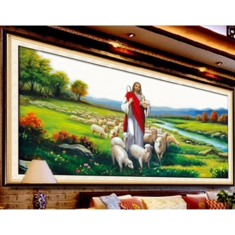 Tranh thêu chữ thập chúa chăn chiên DLH-YA979-Siêu thị tranh thêu